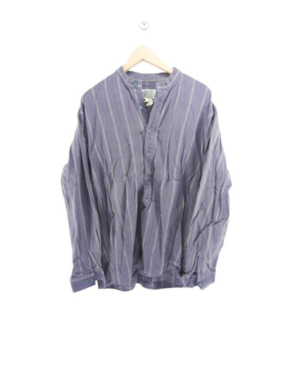 Vintage Classic Old West Styles Band Collar Striped Popover Shirt - Made in USA